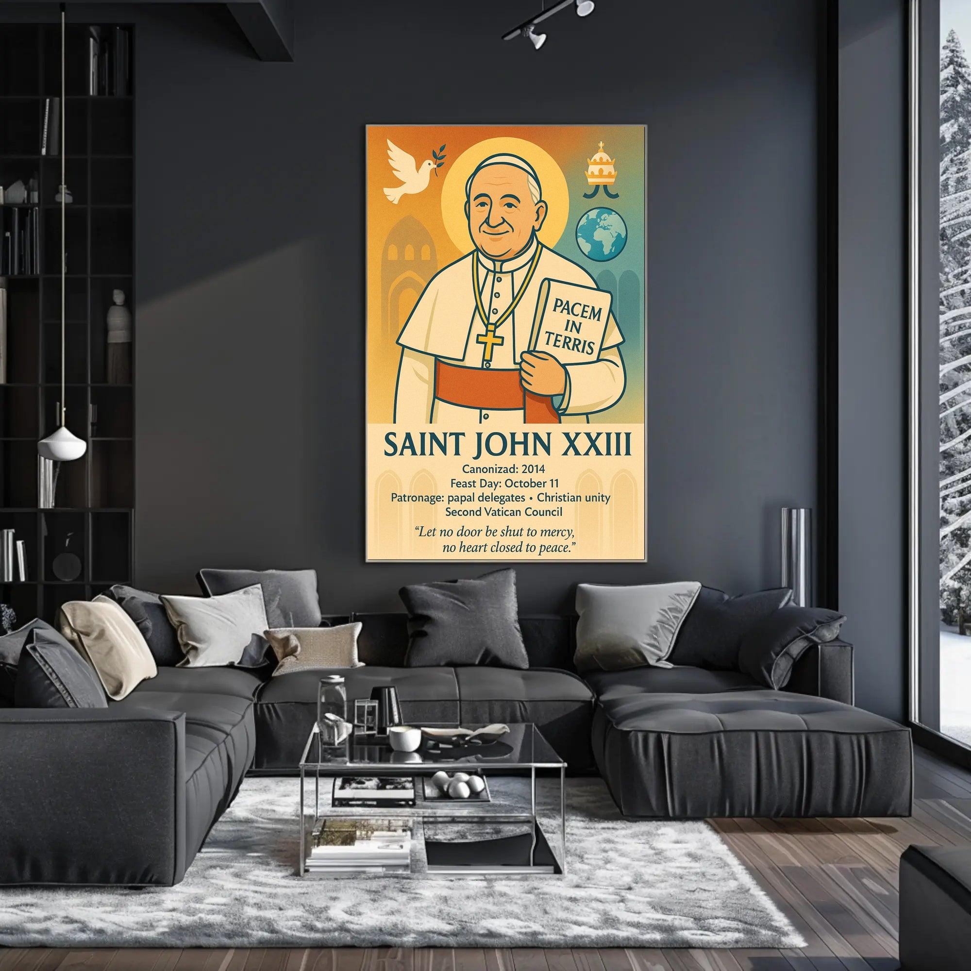 Saint John XXIII Vintage Religious Art Poster