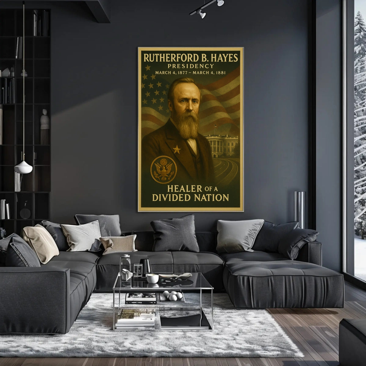 Rutherford B. Hayes Illustrated Historical Presidential Poster