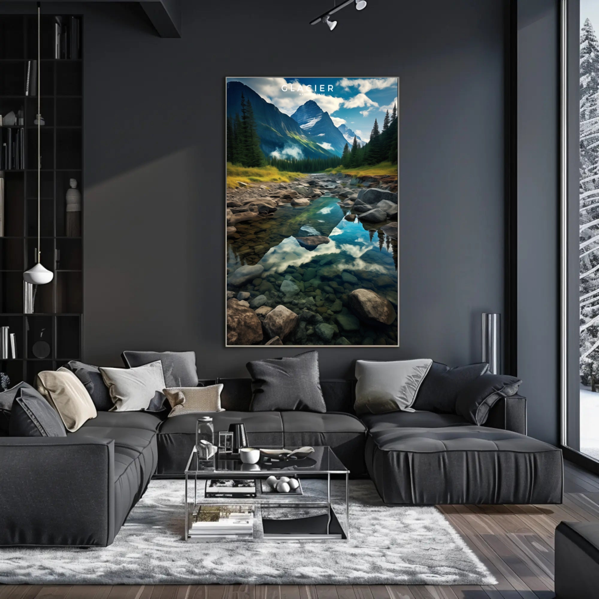 Glacier Tranquil Landscape Poster Travel Wall Art