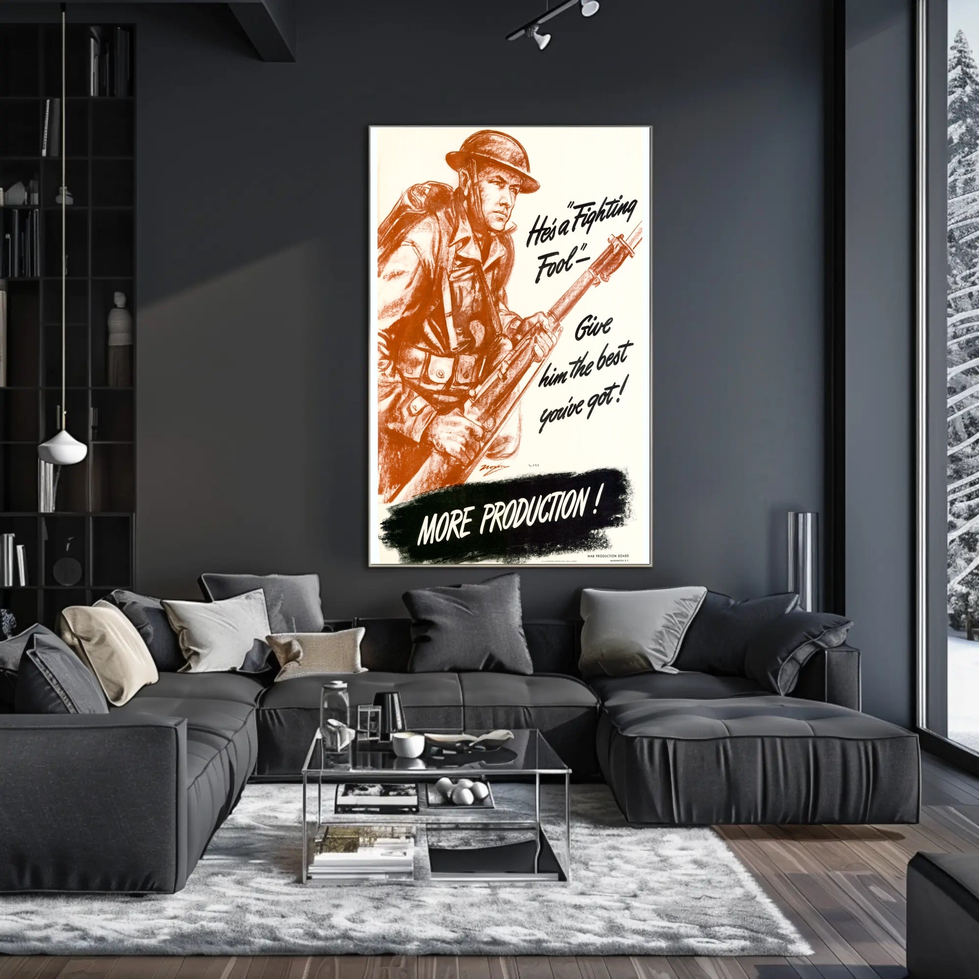 Vintage He’s a Fighting Fool WWII Poster