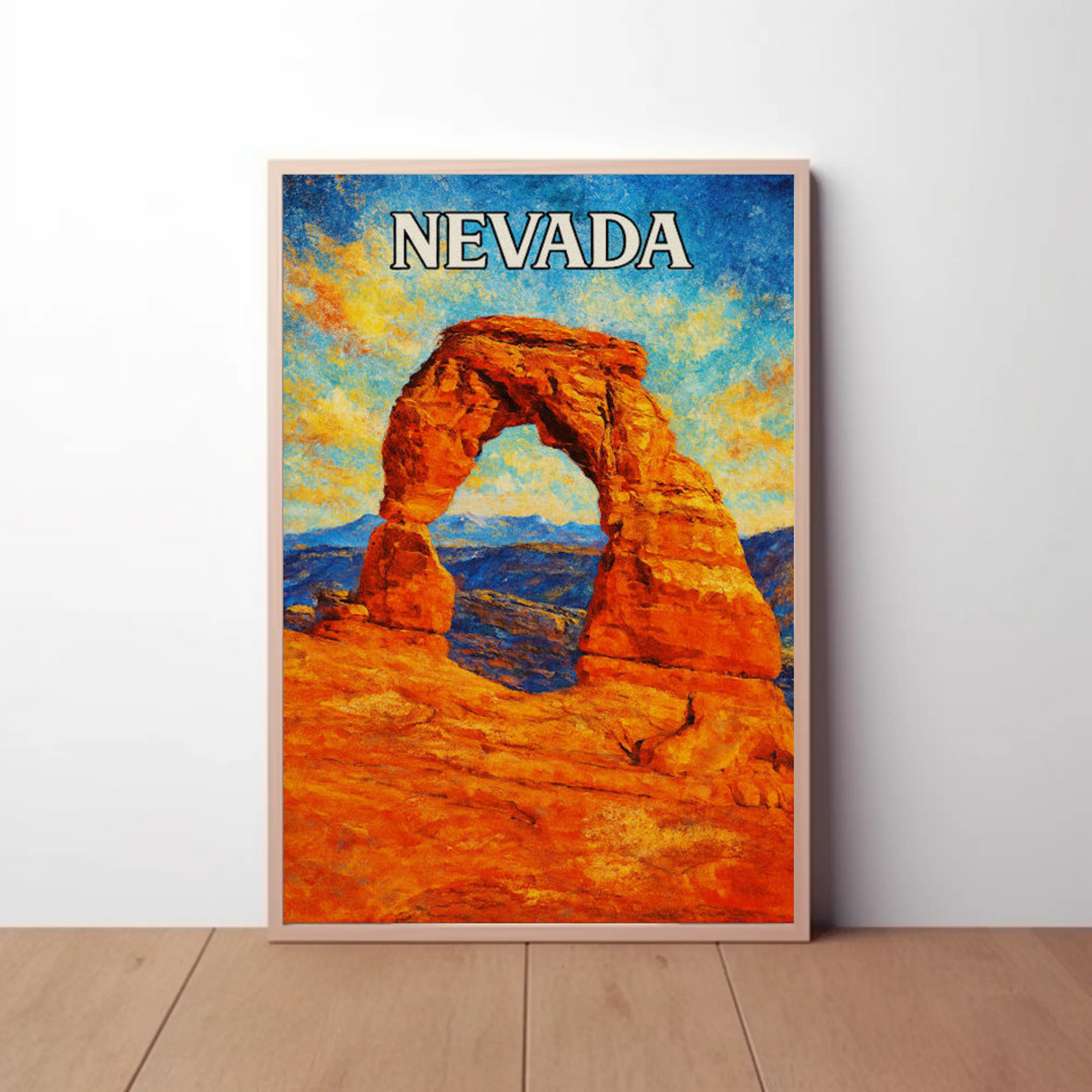 Nevada Desert Arch Red Rock Landscape Poster Poster