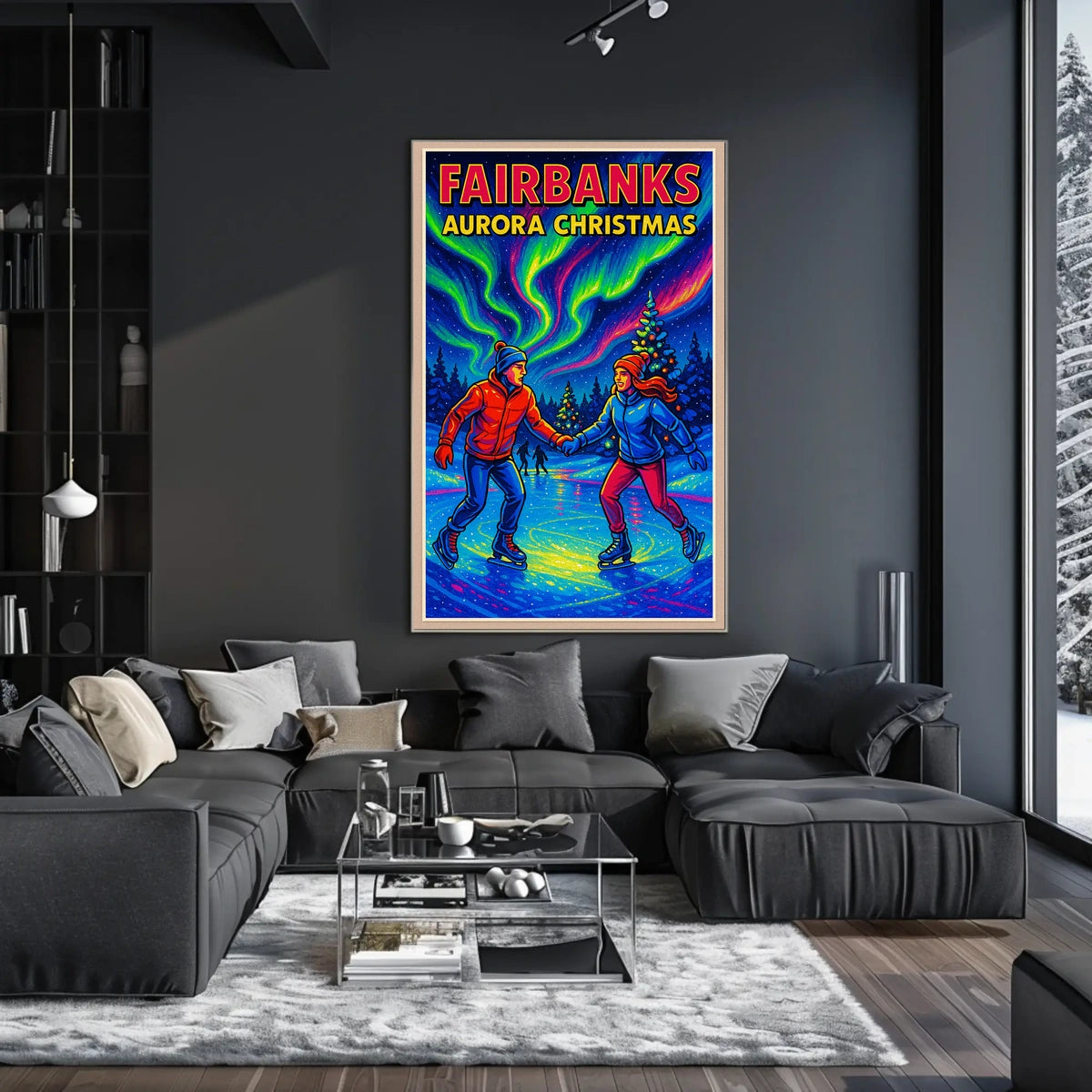 Fairbanks Aurora Christmas Poster