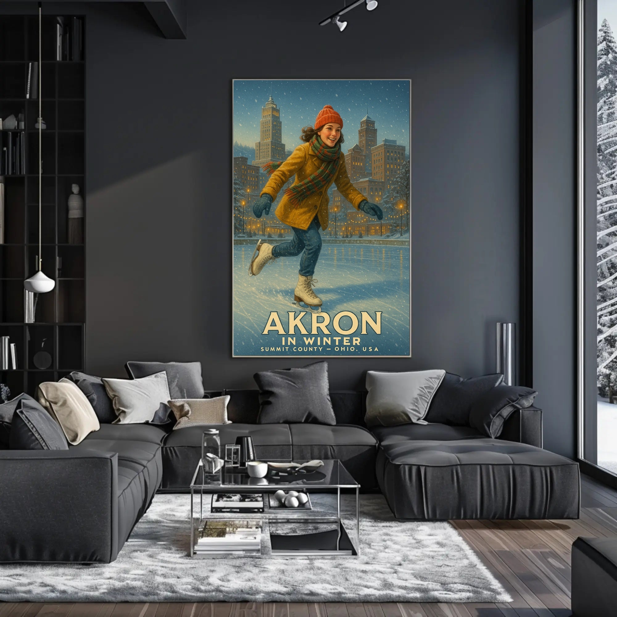 Akron in Winter Poster