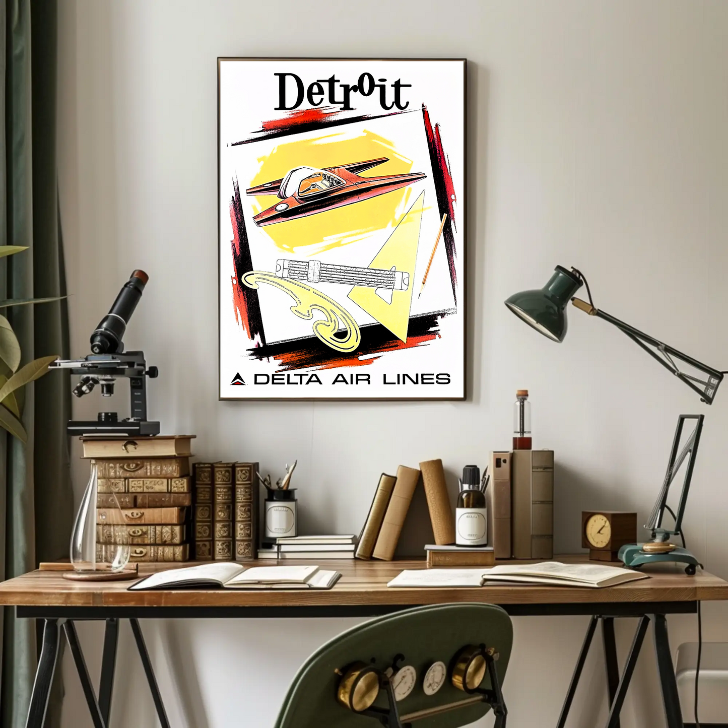 Detroit Air Lines Travel Poster