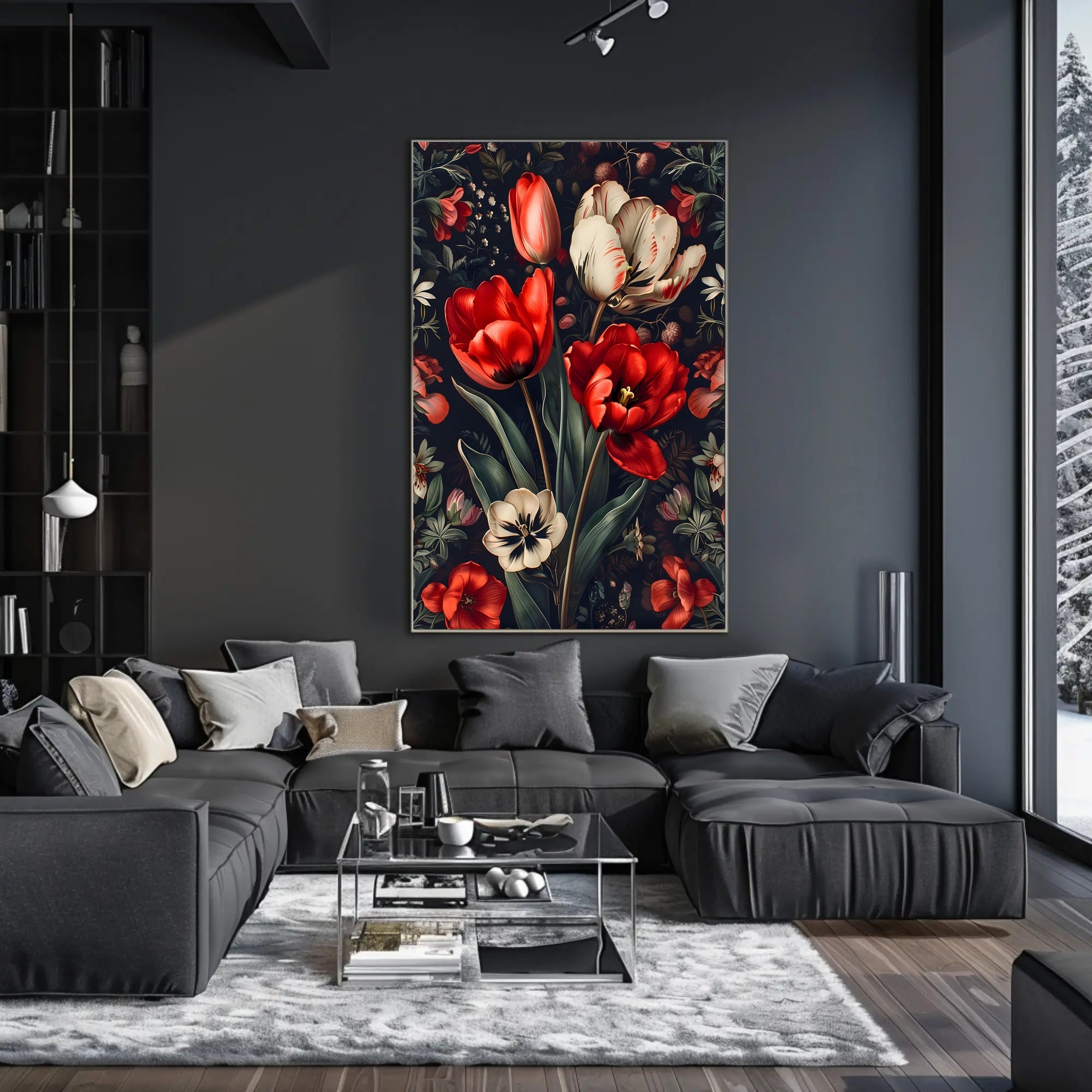 Botanical Elegance: Artistic Tulip Bouquet Poster