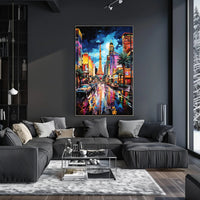 Vibrant Cityscape Nightlife Surreal Parisian Dream Artistic Poster