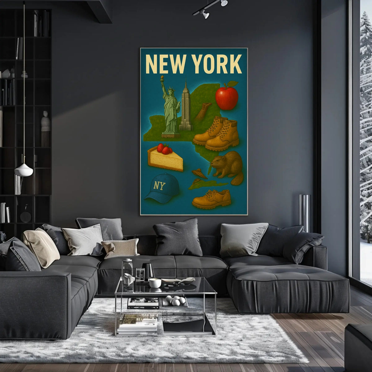 New York Nostalgia Cityscape Poster Vintage Wall Art
