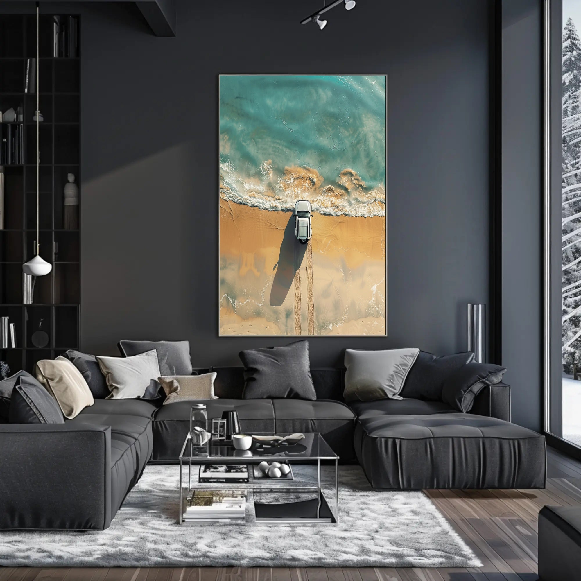 Raven's Solitude: Mystical Cliffside Art Poster PosterGoat