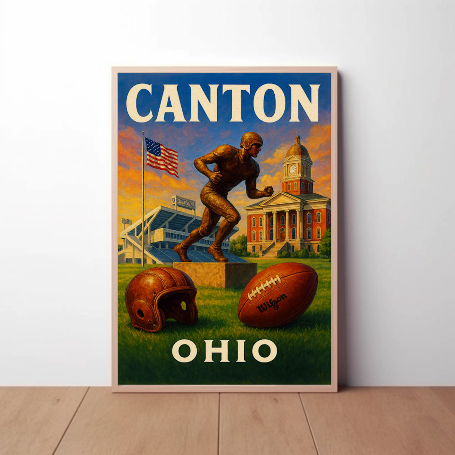 Canton Ohio Football Heritage Hall Travel Poster