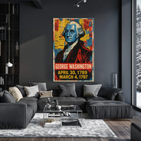 George Washington 1st President of the United States Street Art Mashup Poster