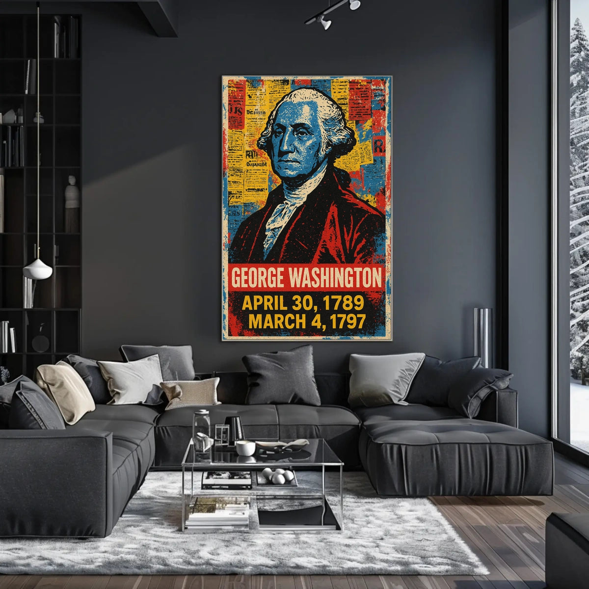 George Washington 1st President of the United States Street Art Mashup Poster
