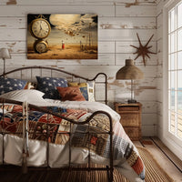 Surreal Dreamscape with Moon and Clocks - Fantasy Poster