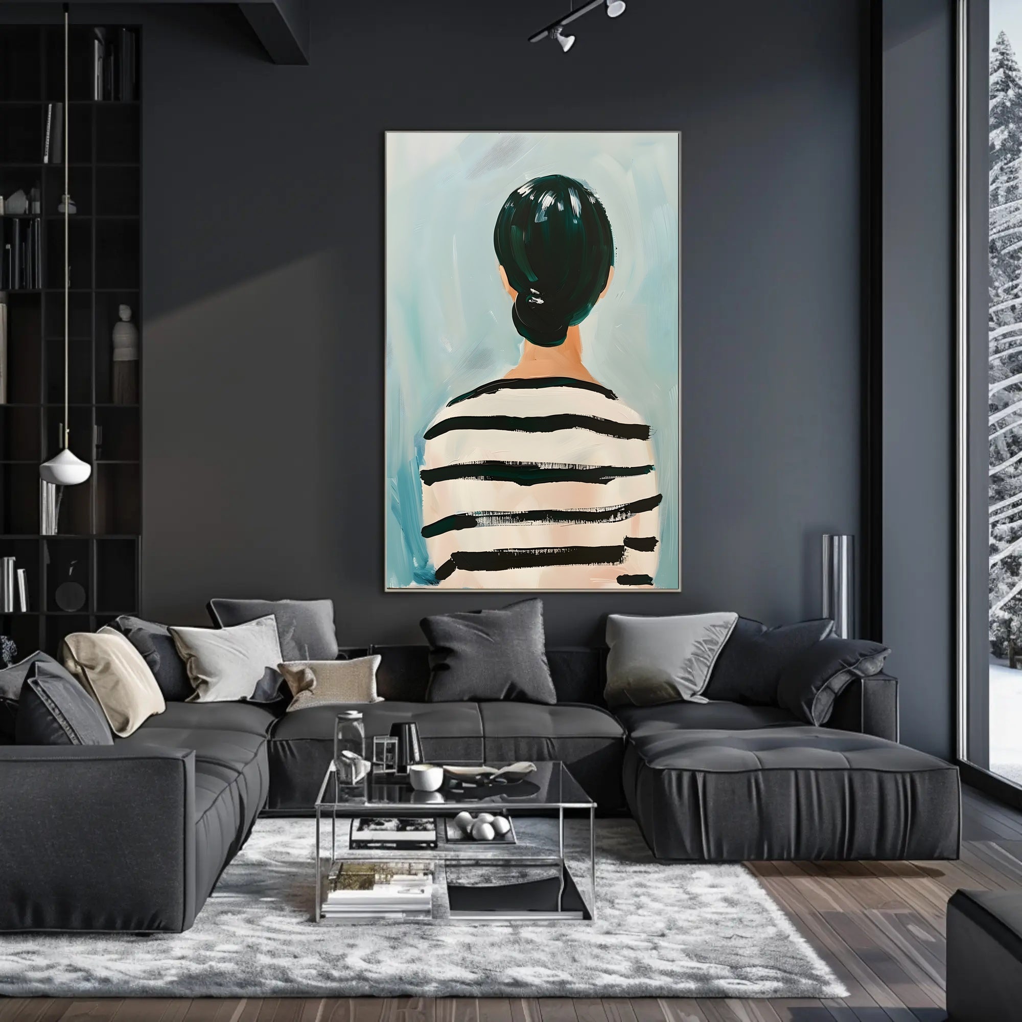 Striped Reflections Abstract Poster Wall Art Print