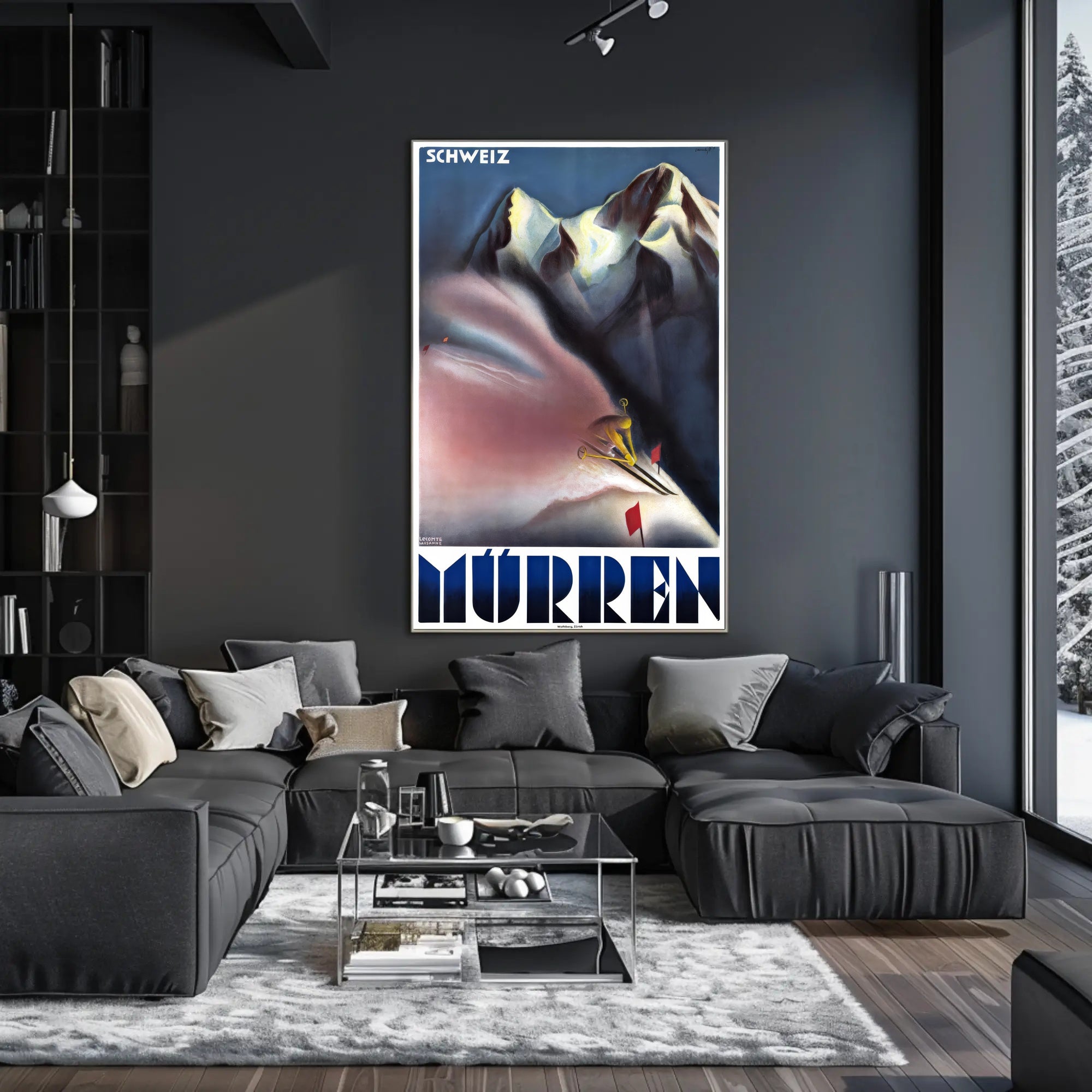 Ski Adventure in Mürren Vintage Travel Poster PosterGoat