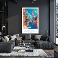 Vibrant Buenos Aires Urban Scene Impressionistic Urban or Cityscape Poster