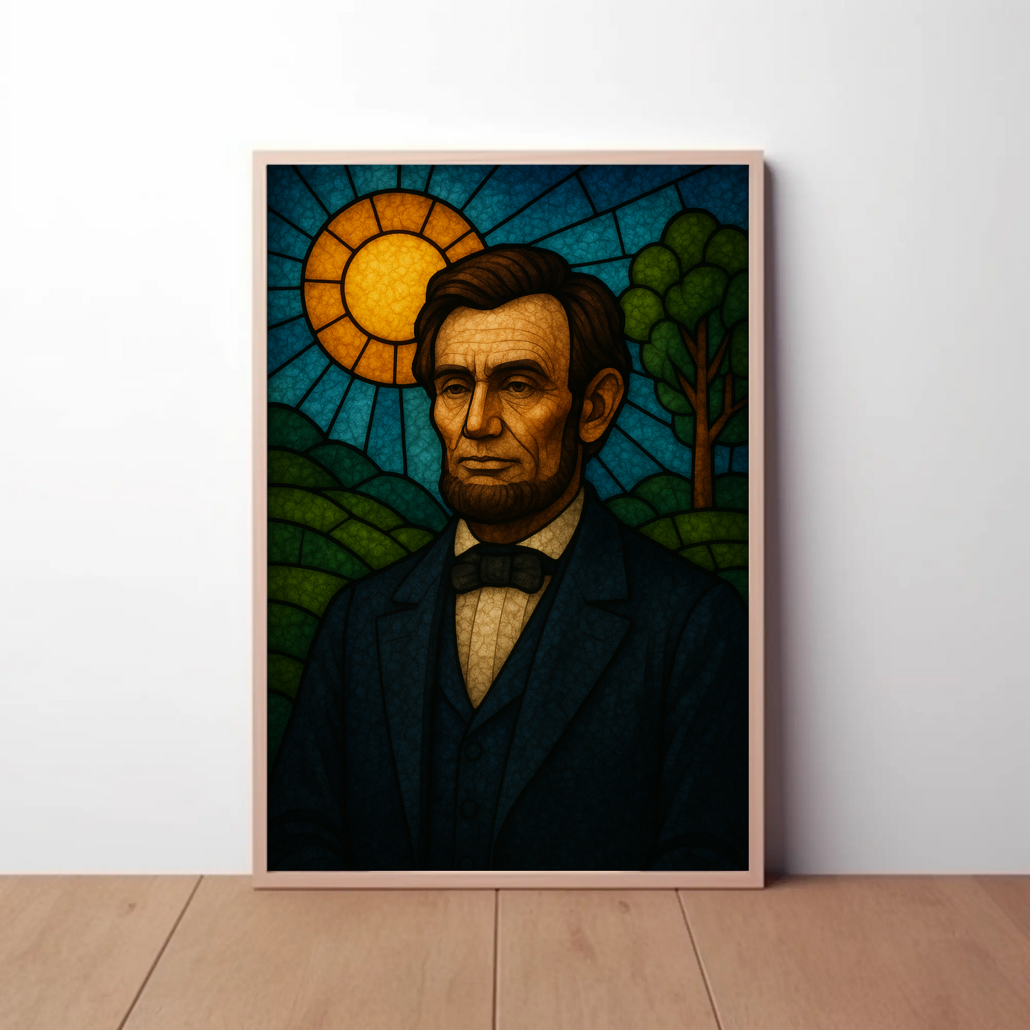 Abraham Lincoln Stained Glass Portrait Poster
