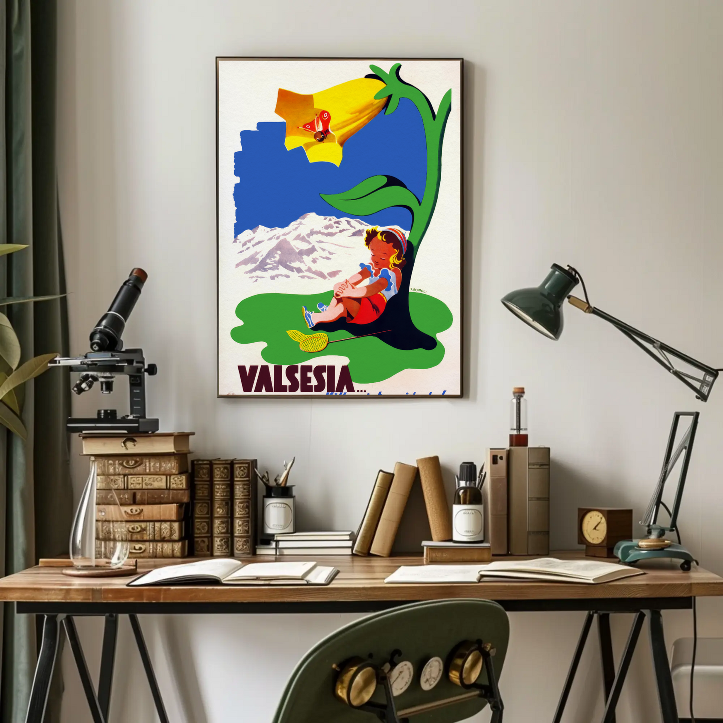 Valsesia Vintage Poster Ideal Vacation