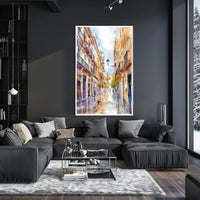 Serene Street in Watercolor Poster PosterGoat