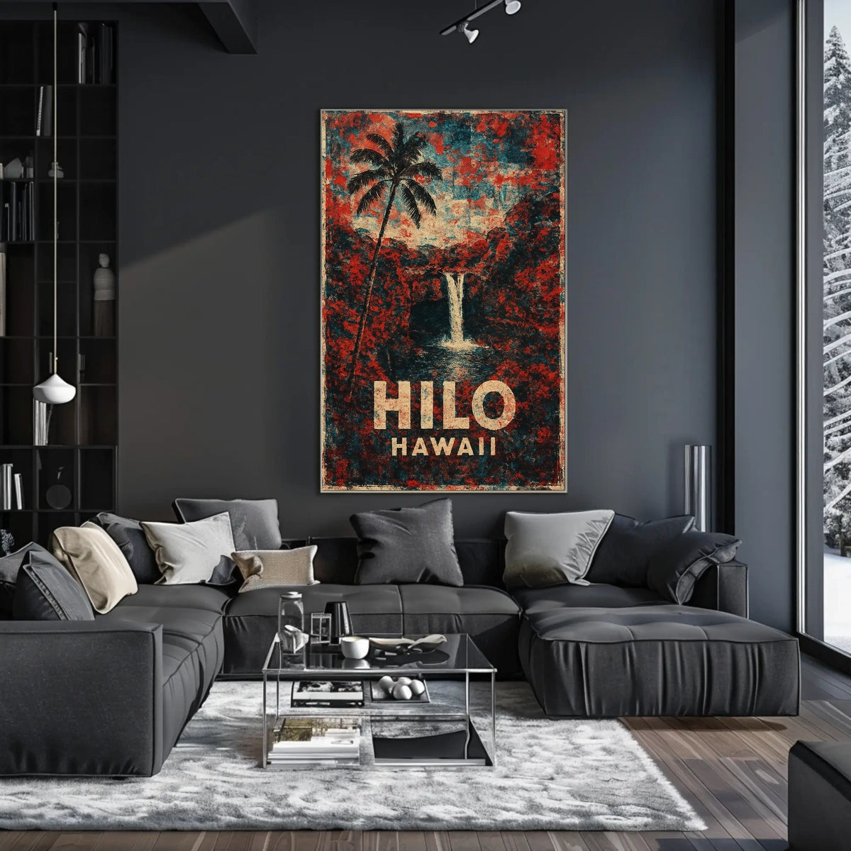 Hilo Hawaii Nostalgic Vintage Travel Poster