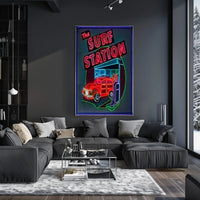 The Surf Station Neon Art Poster PosterGoat