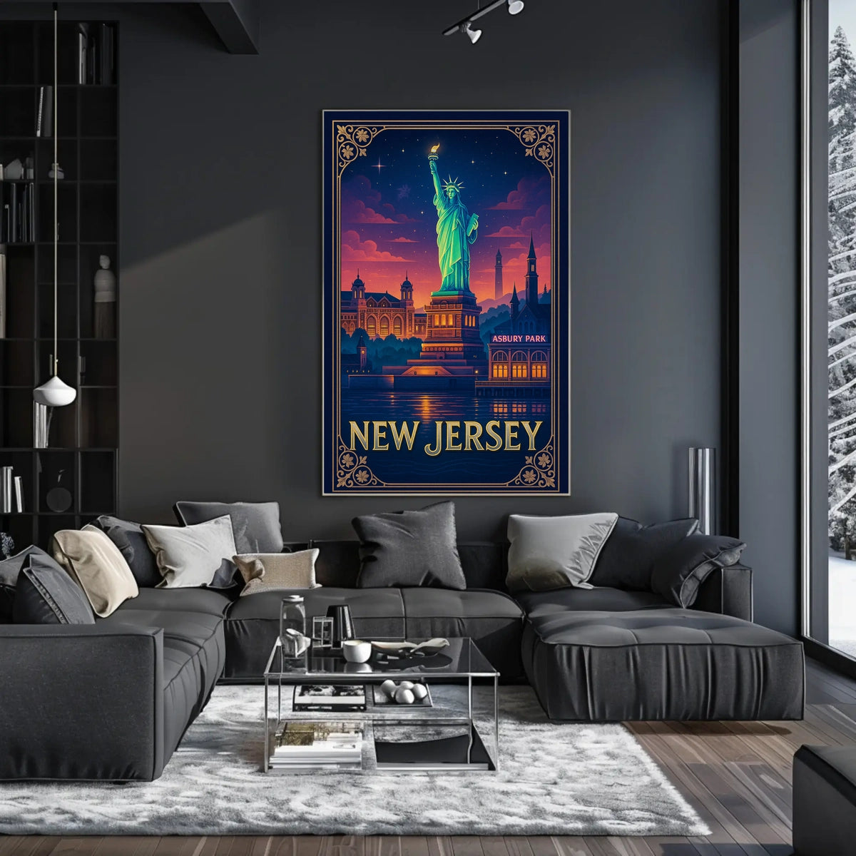New Jersey Iconic Landmarks Poster