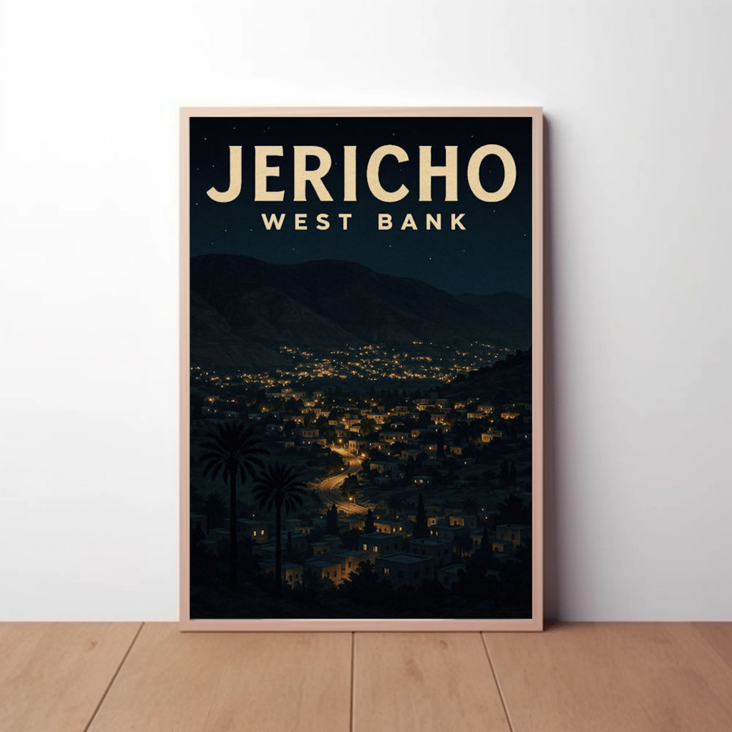 Jericho West Bank Night City Lights Poster Poster
