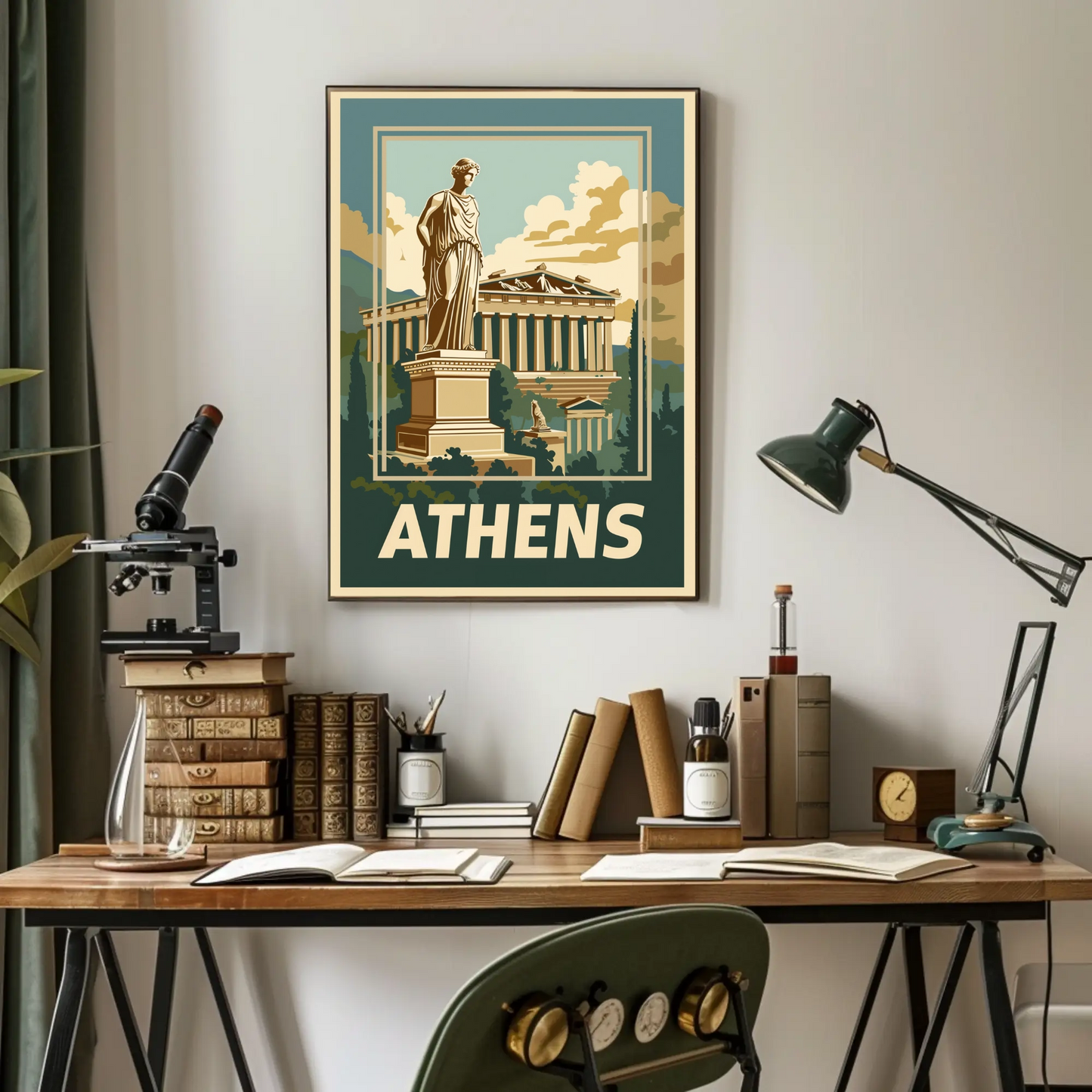 Athens, Greece Vintage Style Poster