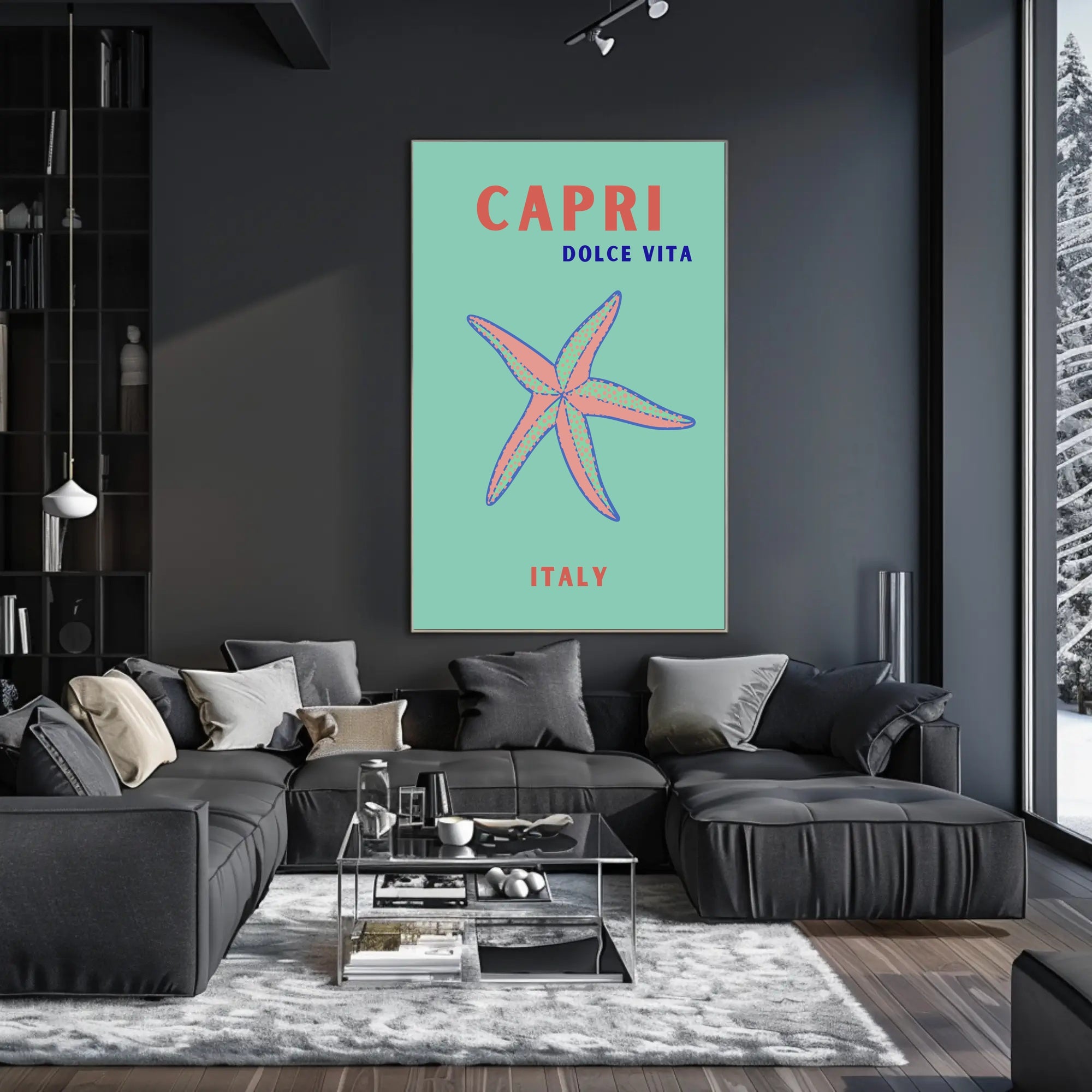 Capri, Italy Travel Poster with Bold Mediterranean Palette PosterGoat