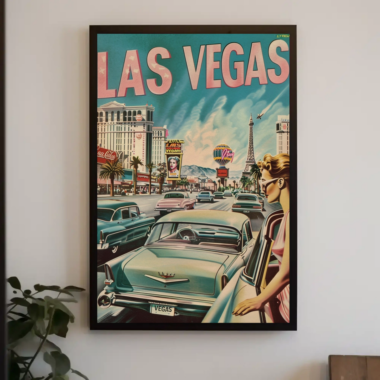Las Vegas Retro Scene Poster