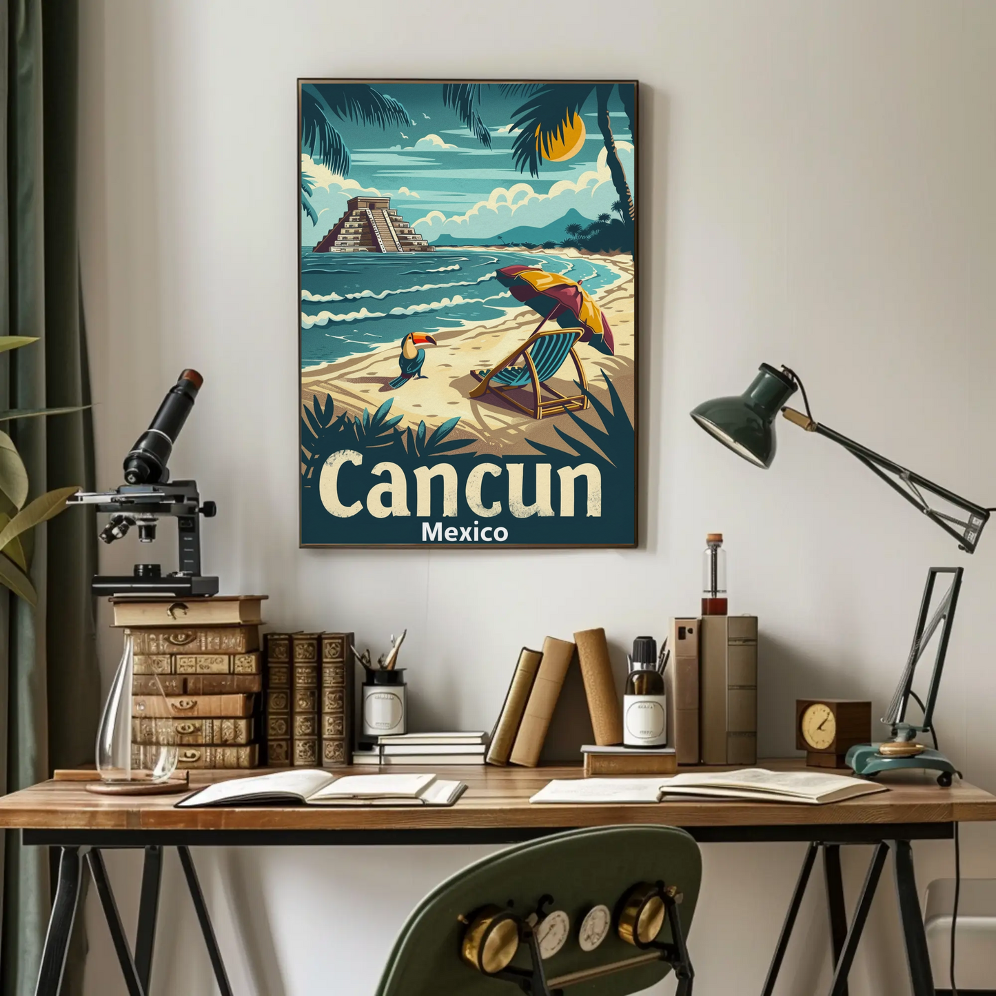 Vintage Travel Poster - Cancun Mexico Tropical Paradise