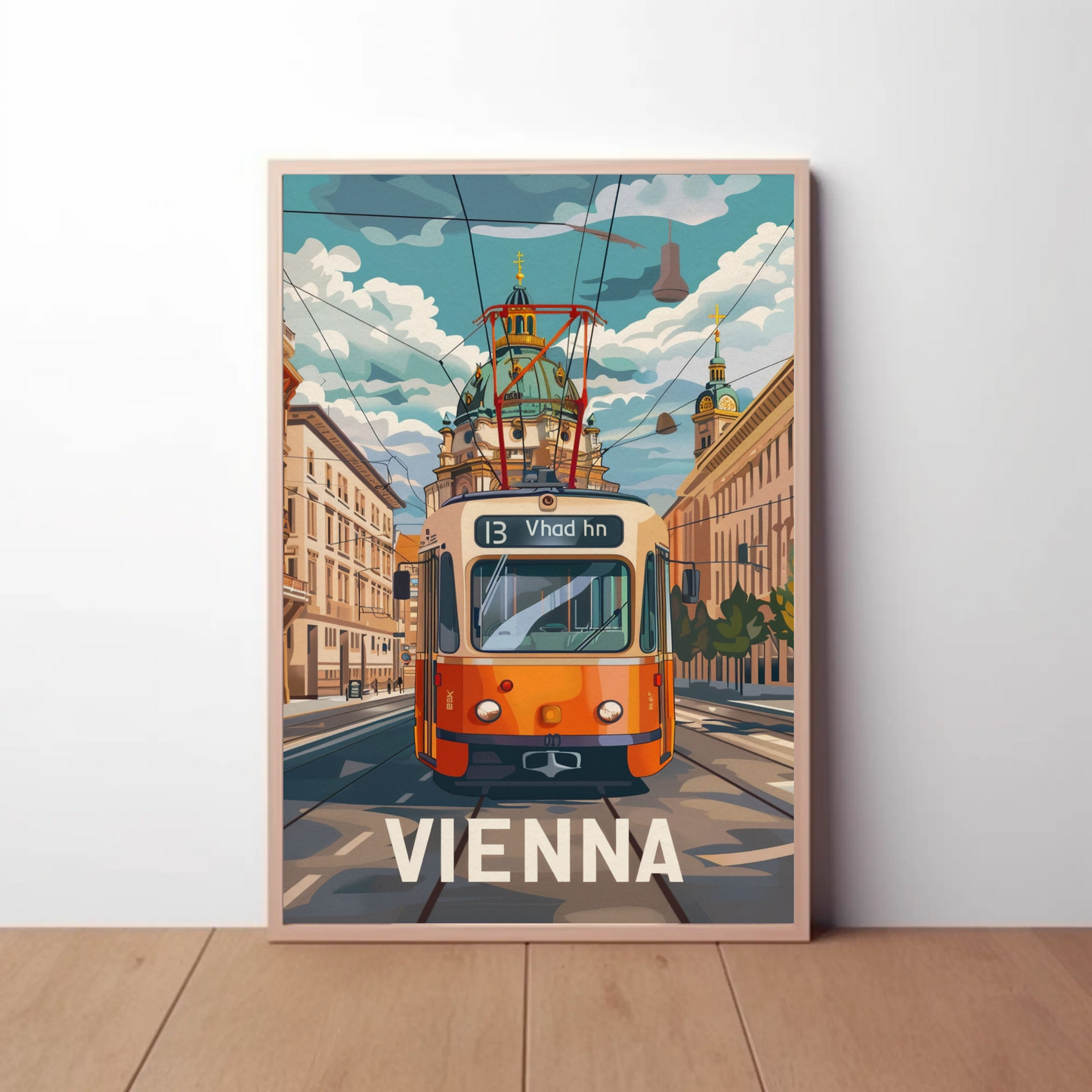 Vienna Streetcar City Architecture Austria Travel Poster