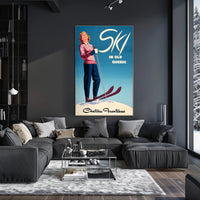 Ski in Old Quebec Vintage Travel Poster PosterGoat