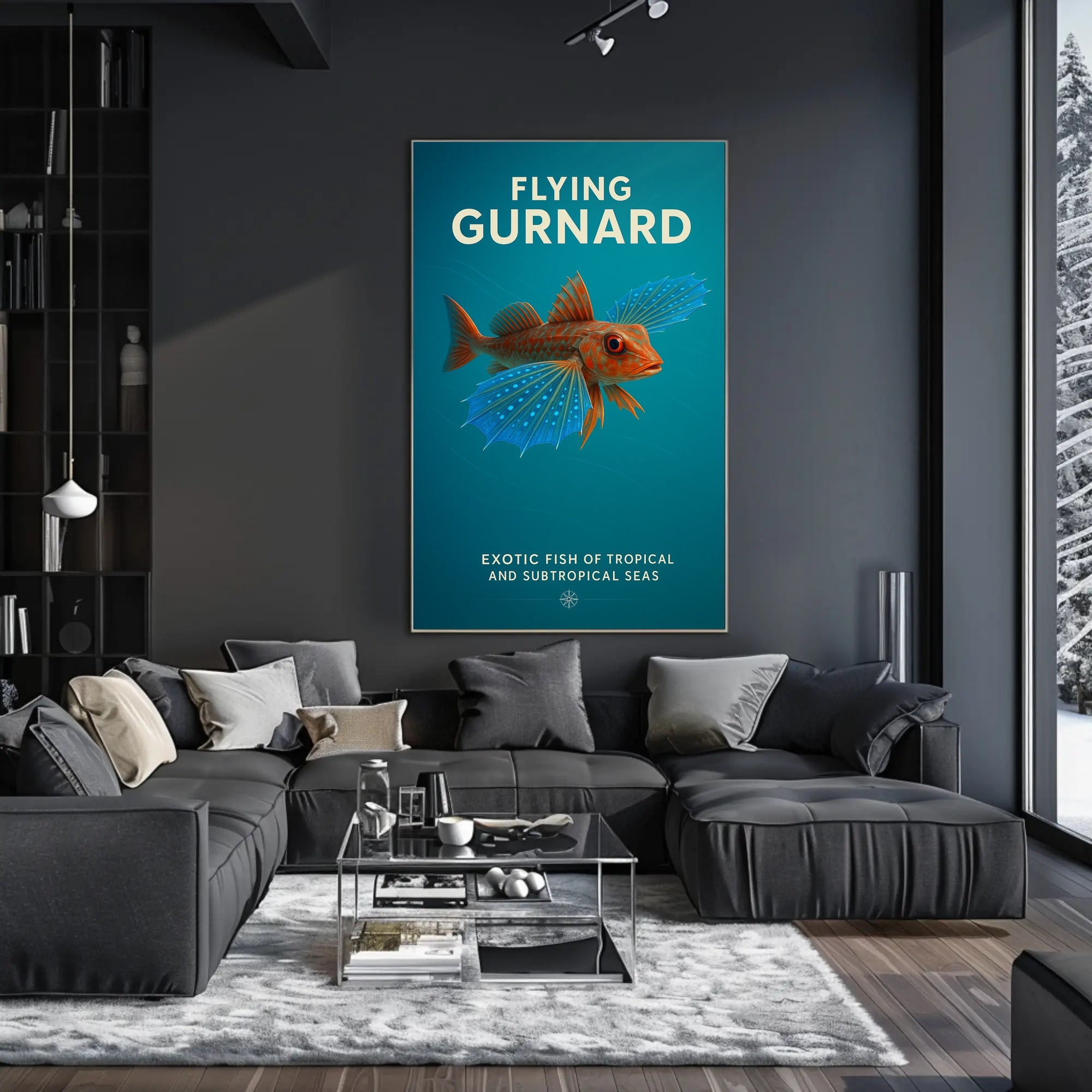 Flying Gurnard Marine Life Educational Poster PosterGoat