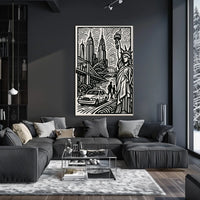 New York City Poster Minimalist Skyline Wall Art Home Decor