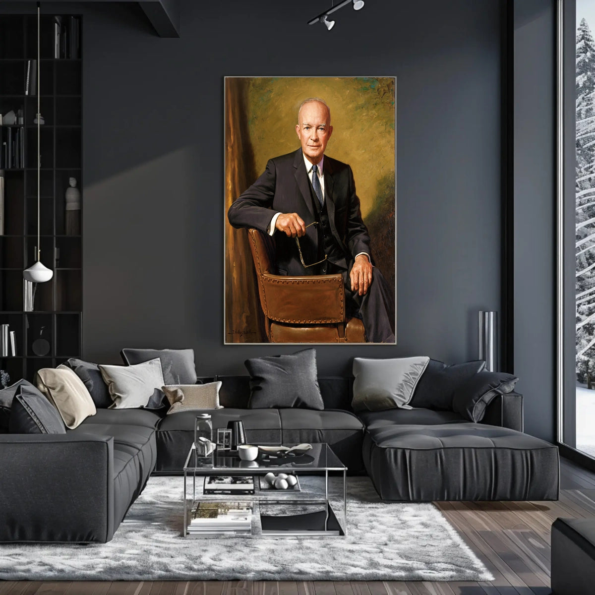 Oil Painting Portrait – Dwight D. Eisenhower Poster