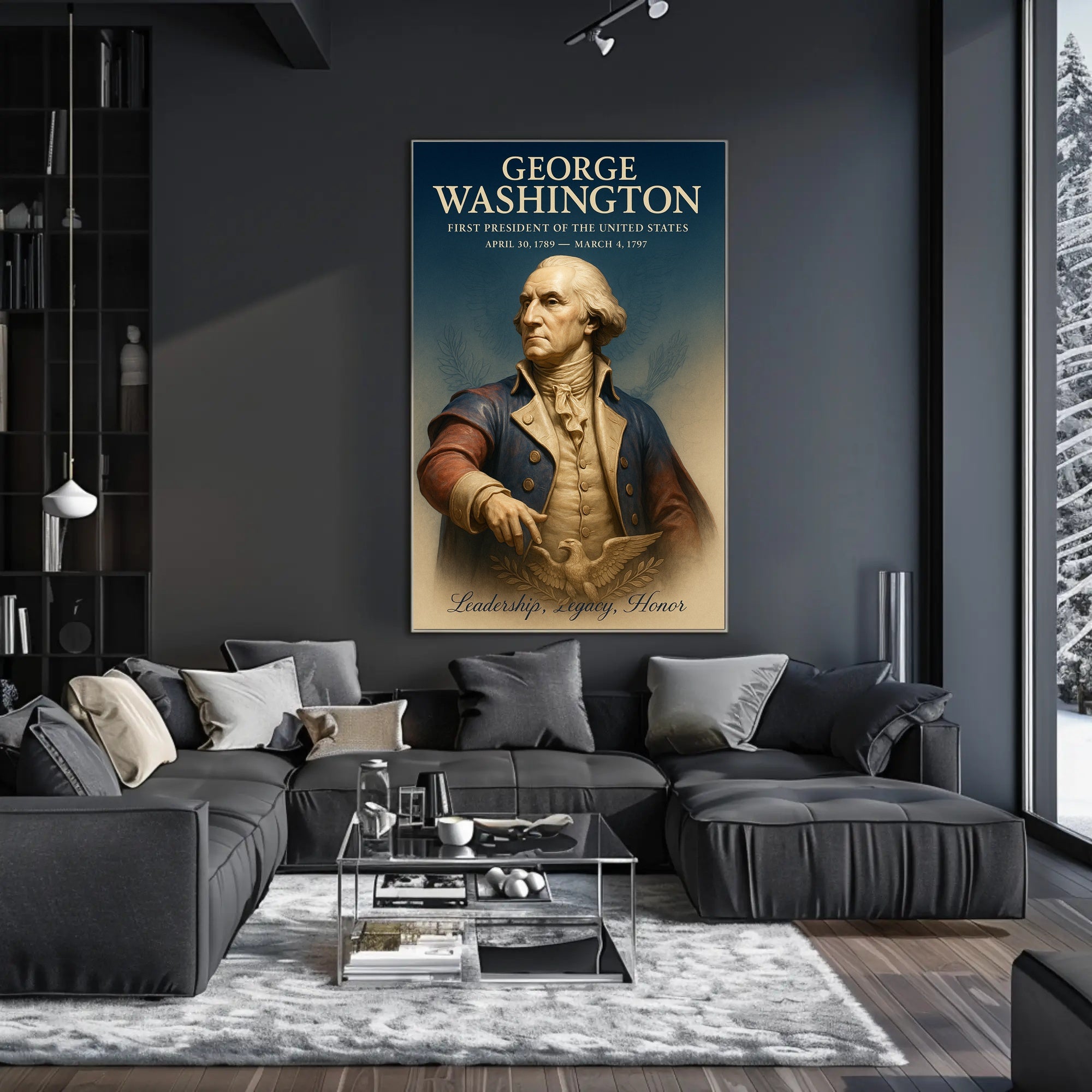 George Washington Portrait Celebrating America's Historical Legacy Poster