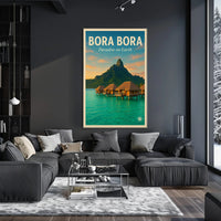 Bora Bora Vintage Travel Poster: Serene Overwater Paradise PosterGoat