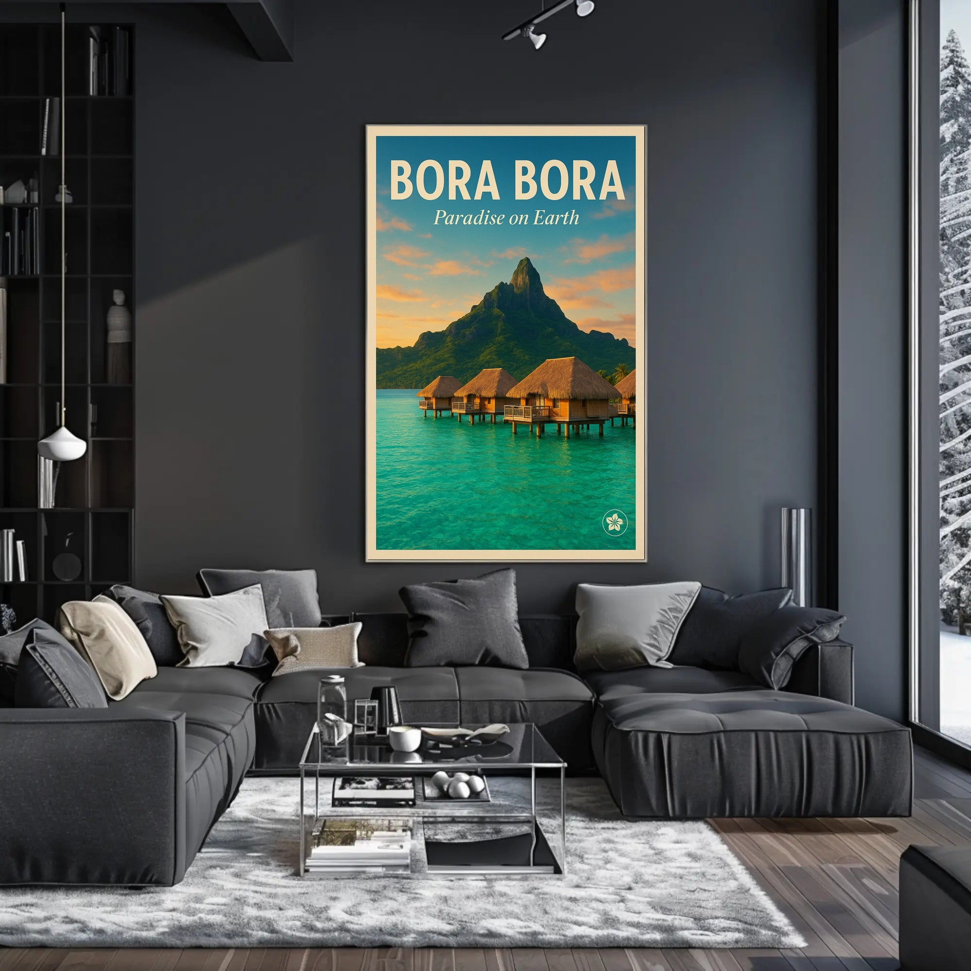 Bora Bora Vintage Travel Poster: Serene Overwater Paradise PosterGoat