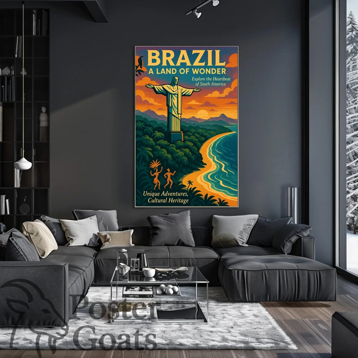 Brazilian Adventures Await: Vibrant Vintage Travel Poster
