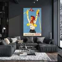 Vintage Swiss Ski Adventure Travel Poster PosterGoat