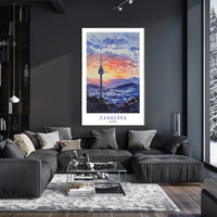 Canberra Sunset Skyline Poster PosterGoat