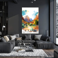Zion Watercolor Wall Art Poster