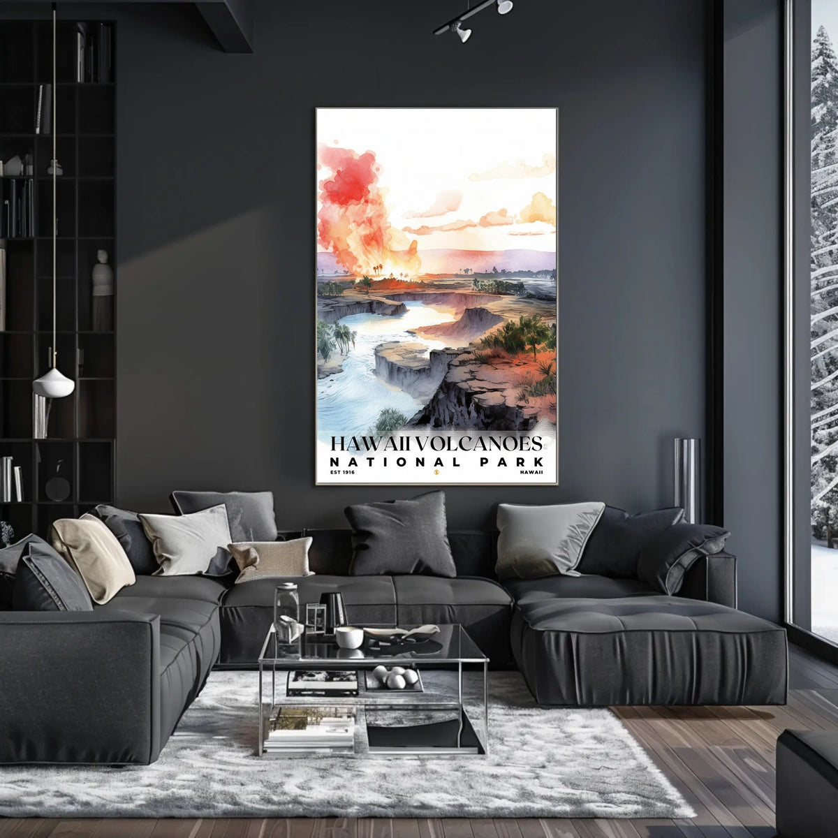 Hawai‘i Volcanoes Watercolor Wall Art Poster