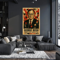 George H. W. Bush 41st President of the United States Layered paper Collage Poster