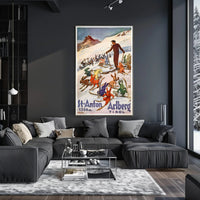 Skiing Rabbits in St. Anton Vintage Travel Poster PosterGoat