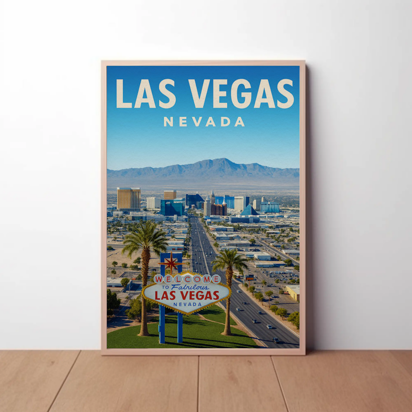 Daytime Las Vegas Nevada Welcome Sign View Poster