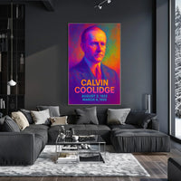 Calvin Coolidge 30th President of the United States Neon Gradient Overlay Poster