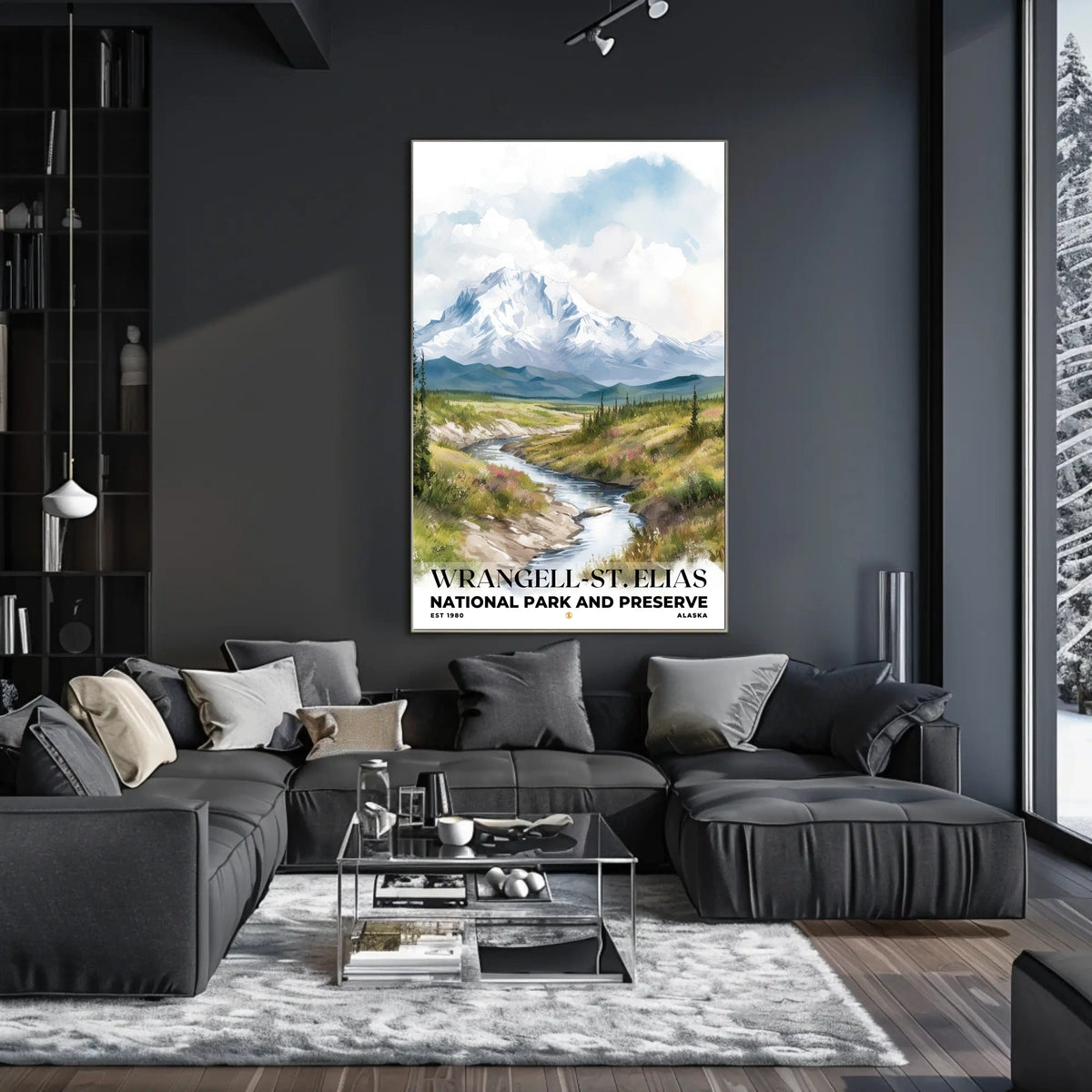 Wrangell-St. Elias Watercolor Wall Art Poster