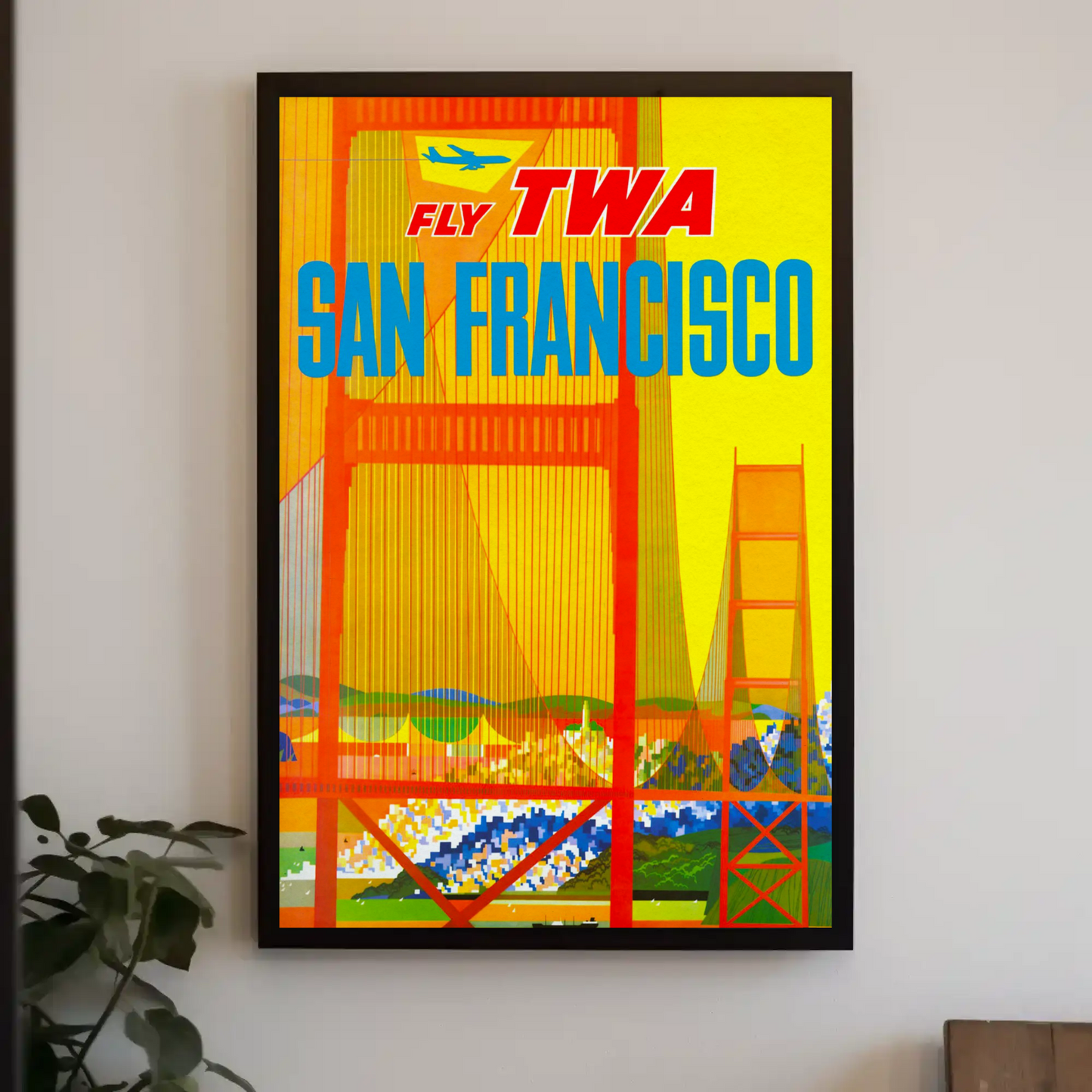 Fly TWA to San Francisco Travel Poster by David Klein (1957)
