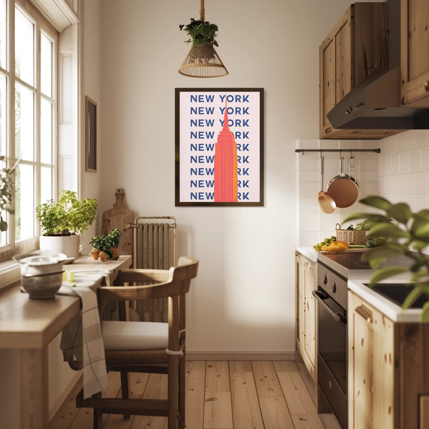 New York Empire State Poster Retro Travel Poster